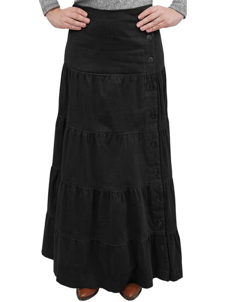 Danette tiered outlet corduroy maxi skirt