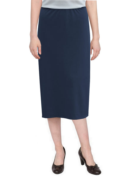 Modest Navy Blue Denim Skirt | Ankle-Length 40-Inch Long | Women's Size 12  | 32 Waist