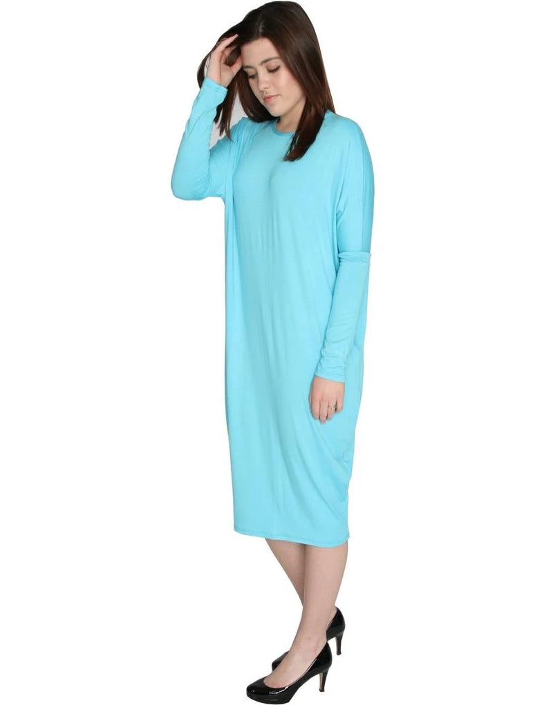 Women's Long Sleeve Comfy Cover-Up Midi Dress – Baby'O Clothing Co.